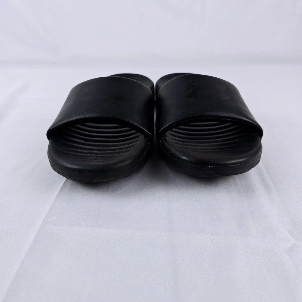 Under Armour Ansa Fixed Slide Sandals Men 9 Black Athletic Sport‎ Shower Shoes